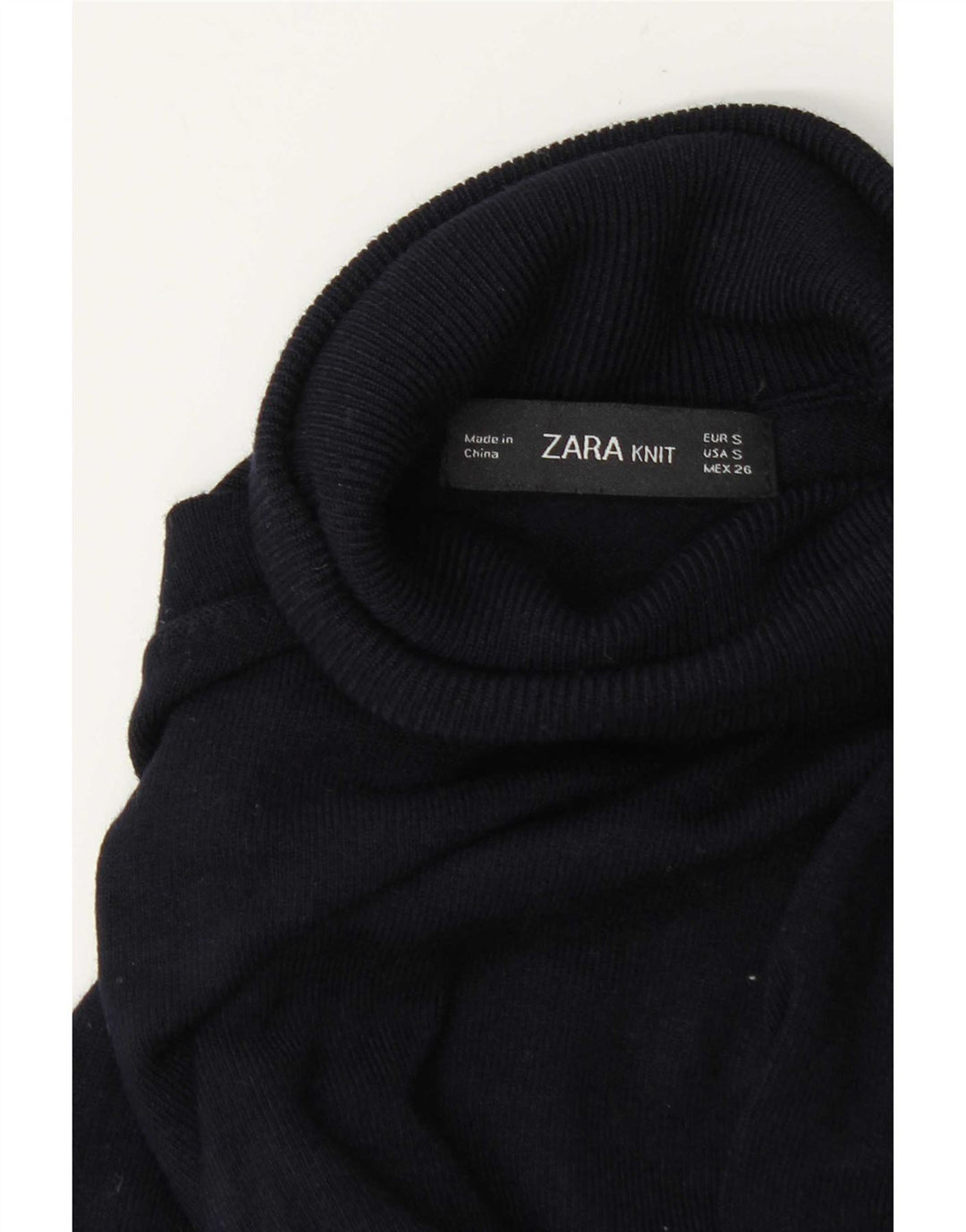 Женский джемпер с высоким воротником Zara UK 10, маленький темно-синий