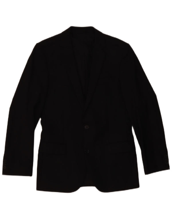 Мужской пиджак на 2 пуговицах Hugo Boss UK 44 XS, черная шерсть