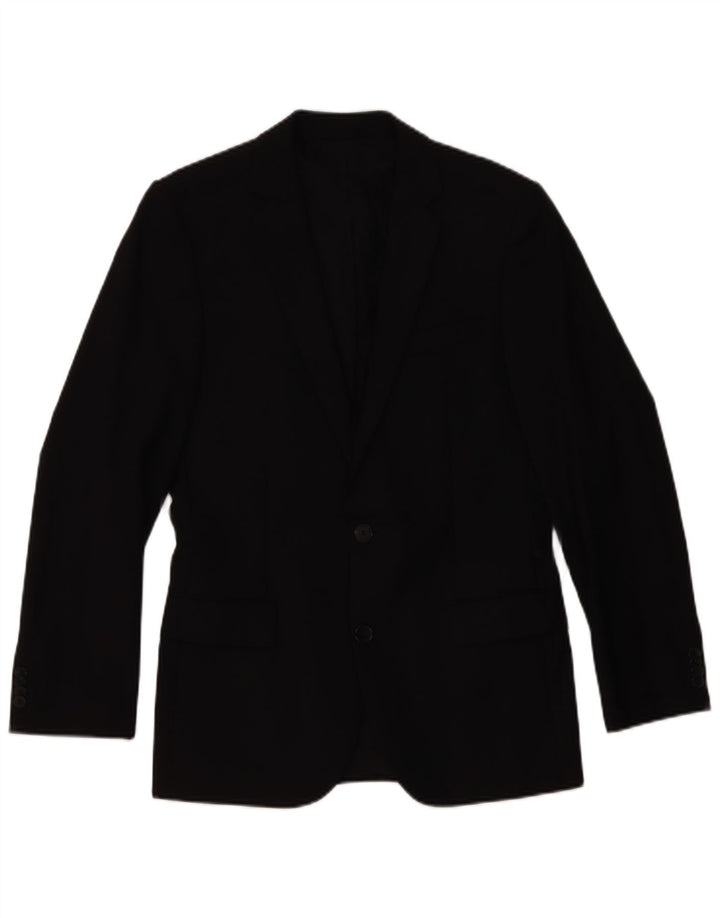 Мужской пиджак на 2 пуговицах Hugo Boss UK 44 XS, черная шерсть