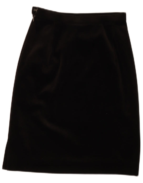 Винтажная женская бархатная юбка-карандаш W24 XS Коричневая