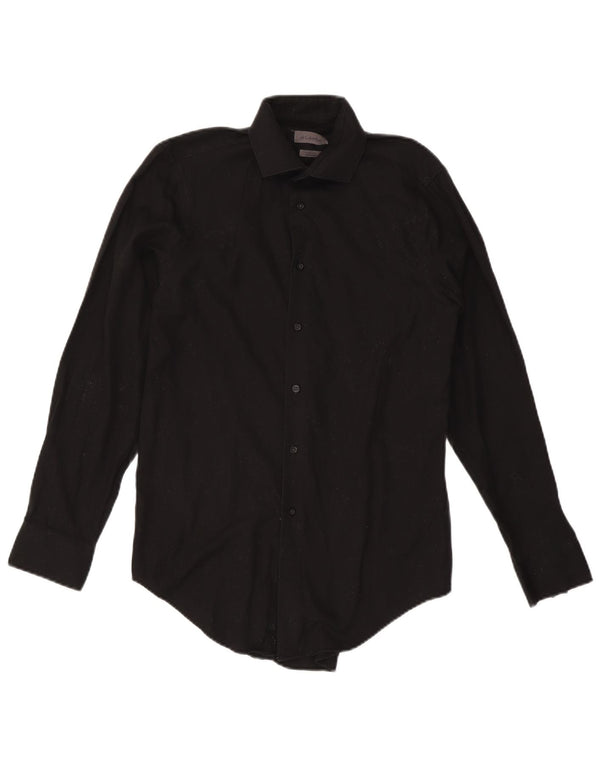 CALVIN KLEIN Mens Slim Fit Shirt Size 15 Medium Black 80s