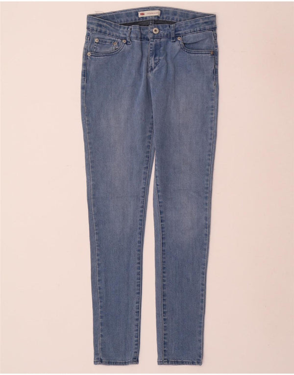 Джинсы скинни LEVI'S для девочек 15-16 лет W28 L30, синий хлопок