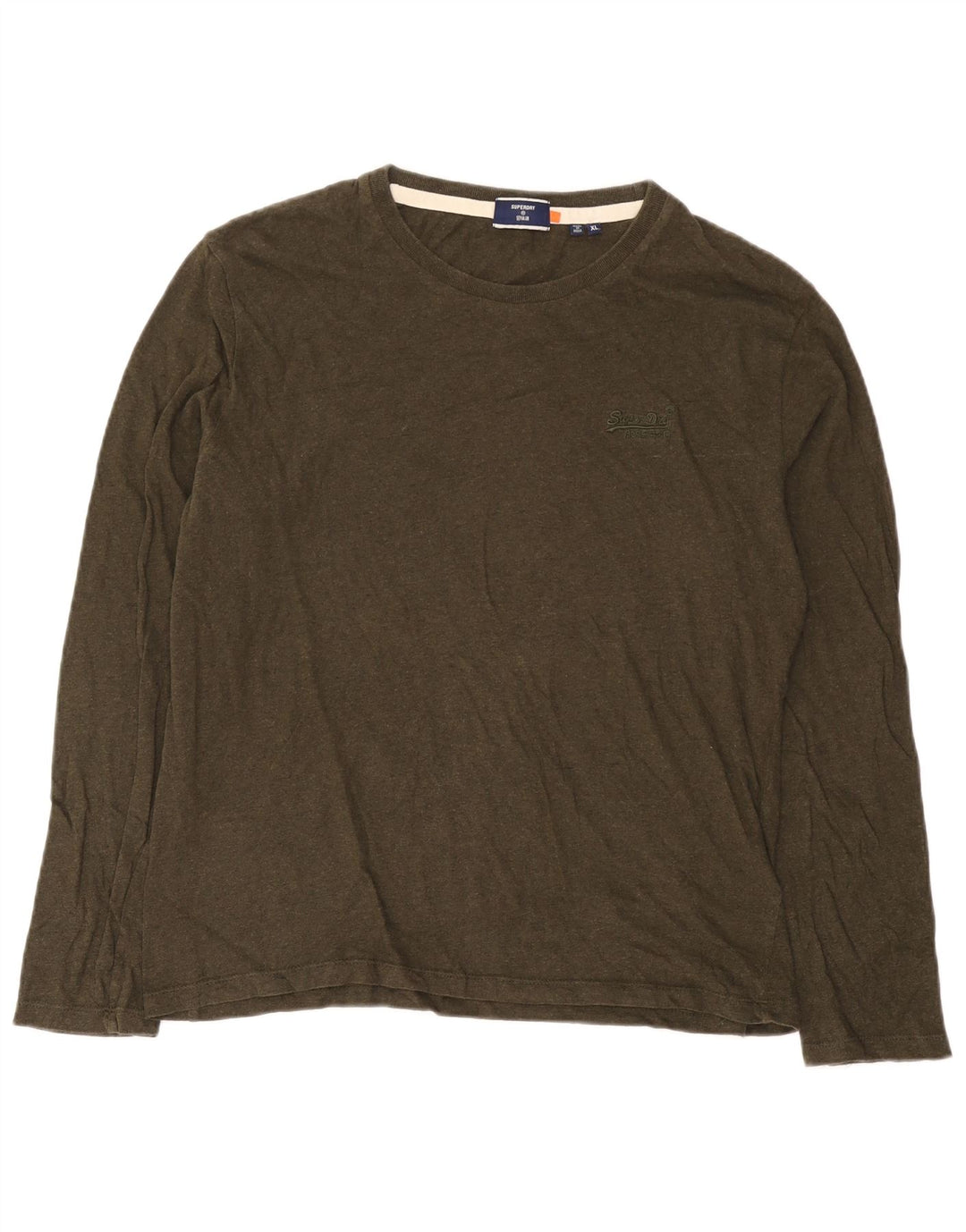 Мужской топ Superdry с длинным рукавом XL, цвет хаки, хлопок