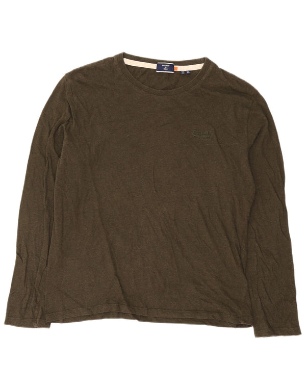 Мужской топ Superdry с длинным рукавом XL, цвет хаки, хлопок