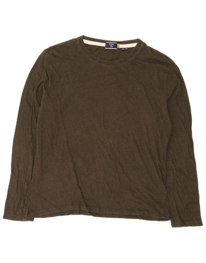 Мужской топ Superdry с длинным рукавом XL, цвет хаки, хлопок