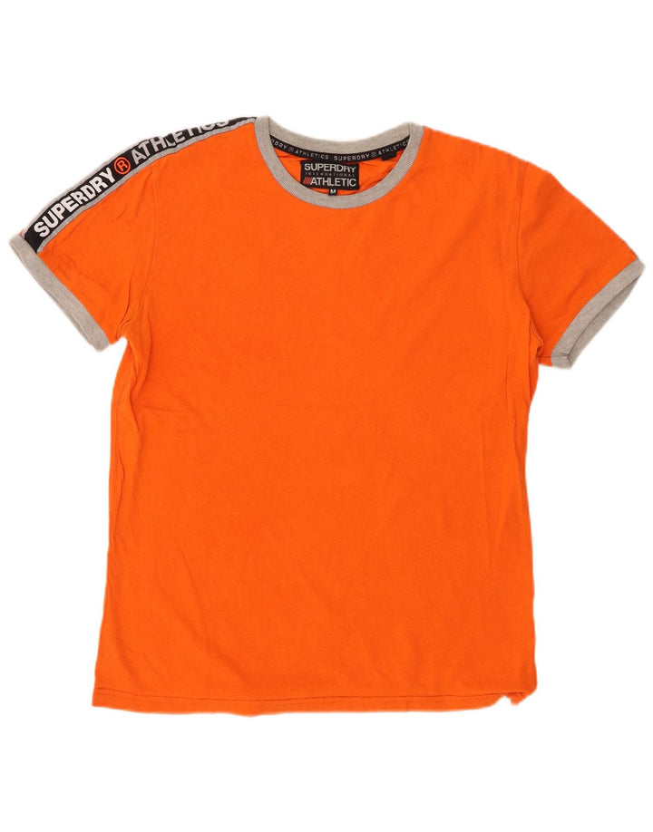 SUPERDRY Мужская футболка с рисунком, верх, средний оранжевый, хлопок с цветными блоками