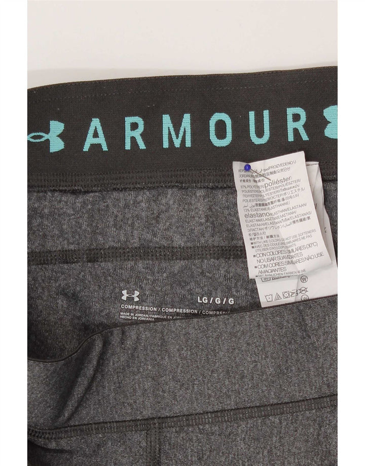 Женские леггинсы-капри Under Armour UK 14, большой серый полиэстер с геометрическим рисунком