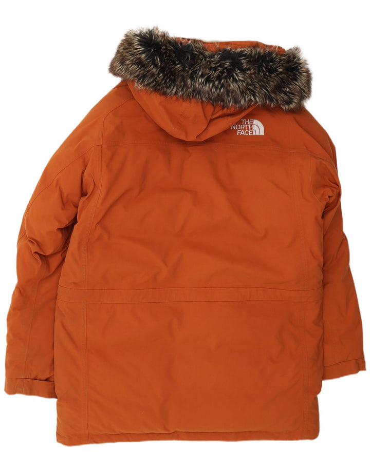 Мужская парка с капюшоном The North Face UK 38, средний оранжевый нейлон
