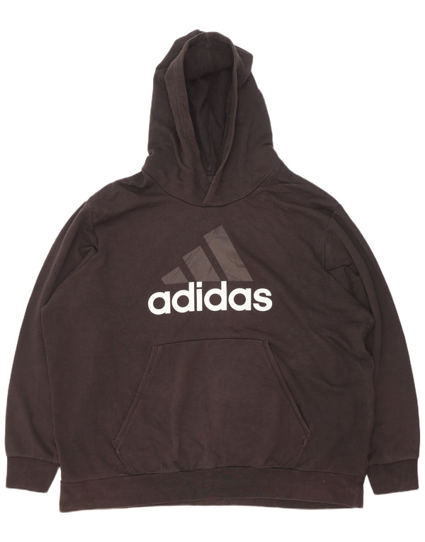 Мужской джемпер с капюшоном Adidas с рисунком 3XL, черный хлопок
