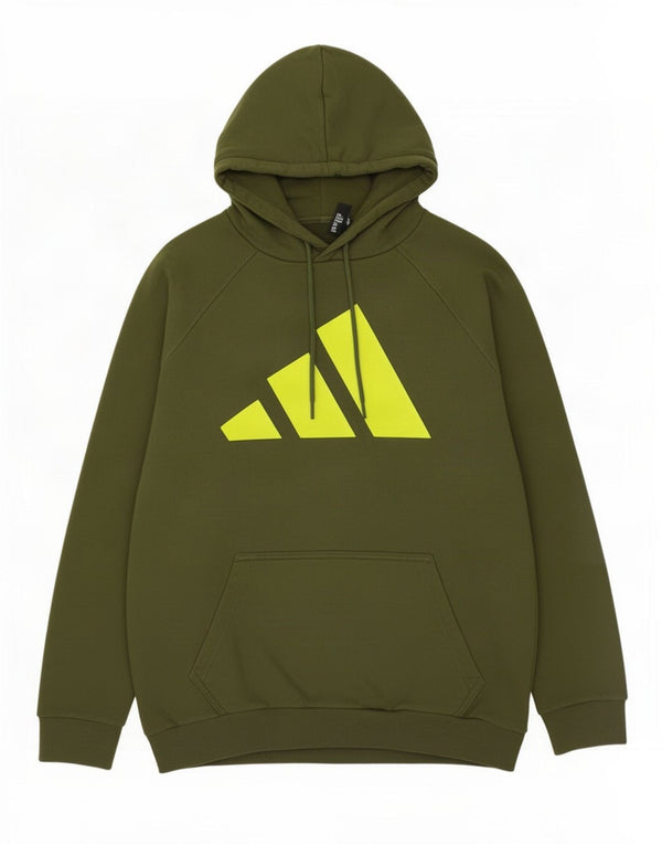 Мужской джемпер с капюшоном Adidas с рисунком XL, зеленый хлопок