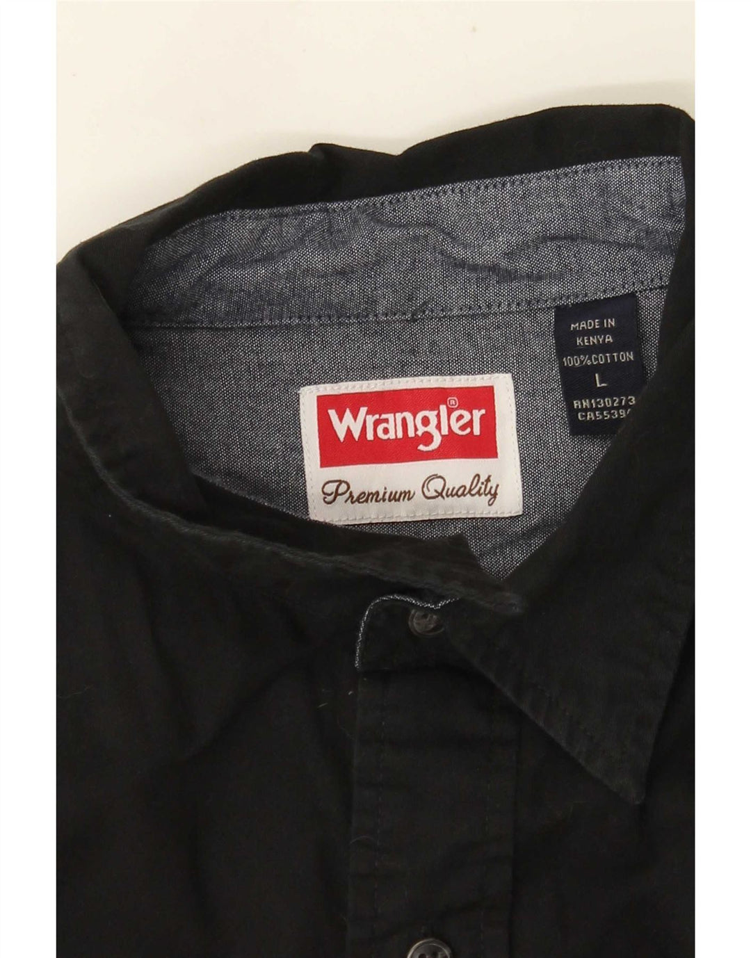 WRANGLER Мужская рубашка с коротким рукавом, большая черная хлопковая
