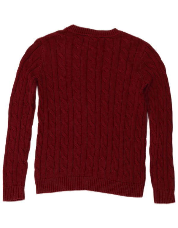Crew Clothing Женский джемпер с круглым вырезом, свитер UK 10, маленький бордовый хлопок