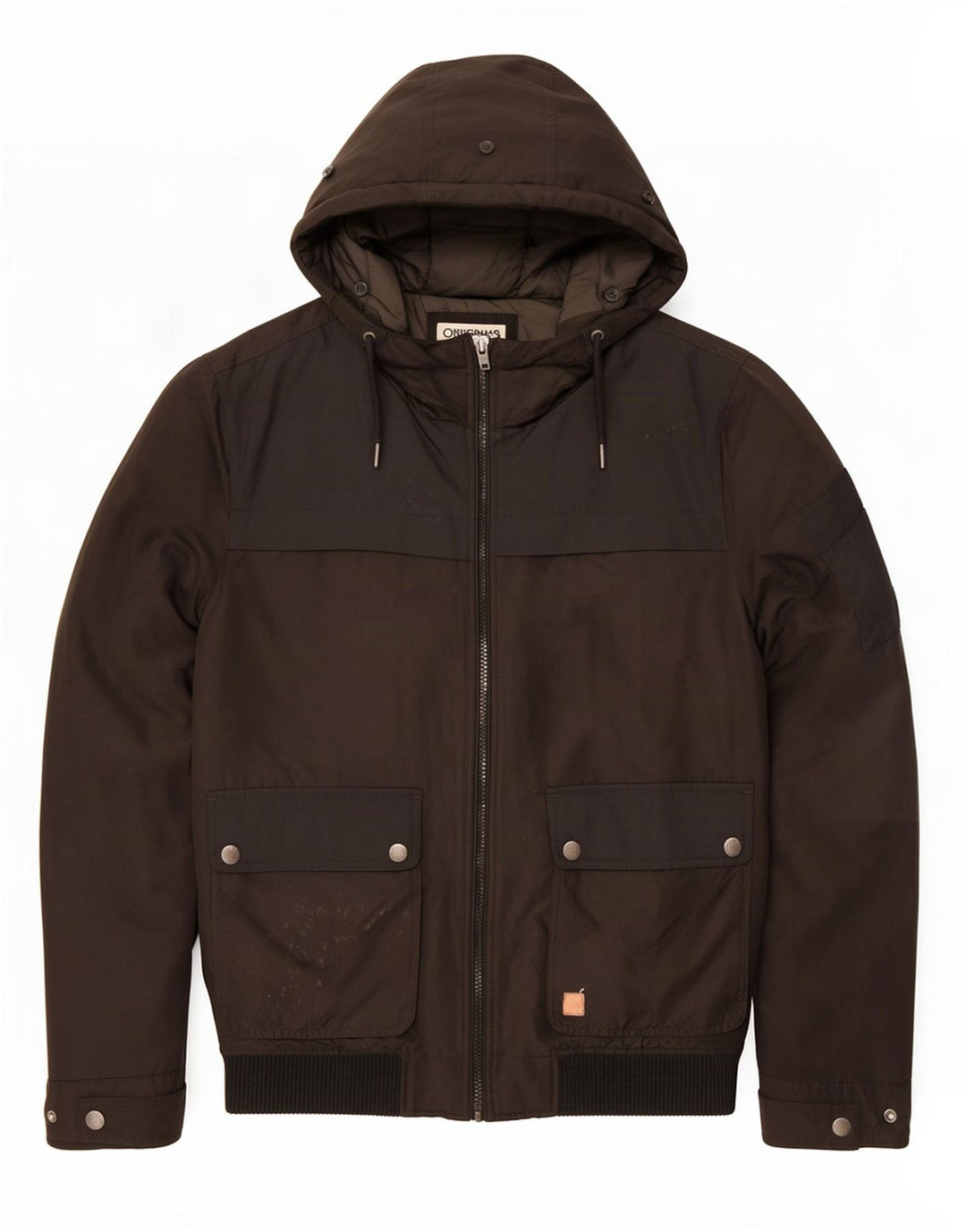 Мужская куртка-бомбер Jack & Jones с капюшоном UK 40, большая, черная, полиэстер