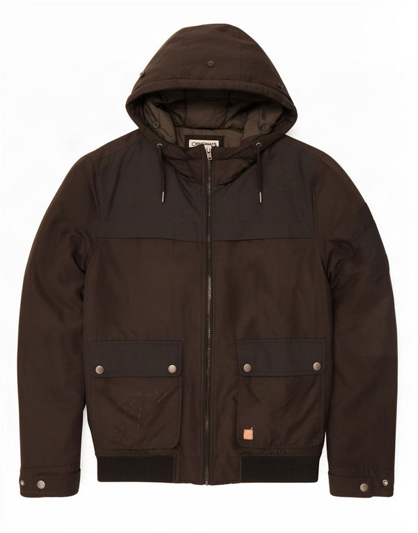 Мужская куртка-бомбер Jack & Jones с капюшоном UK 40, большая, черная, полиэстер
