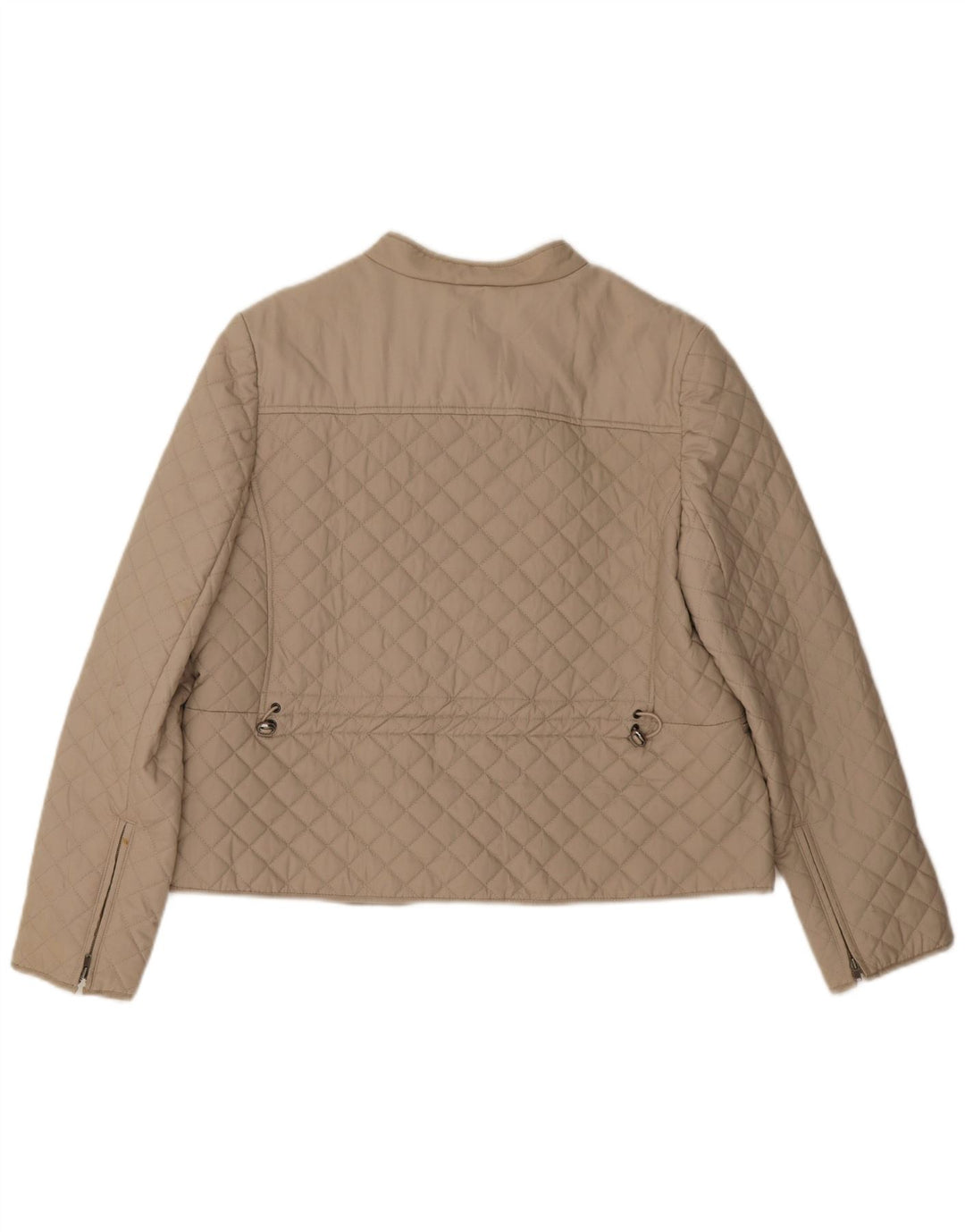 Женская укороченная стеганая куртка Hobbs UK 16, большой размер, бежевый хлопок