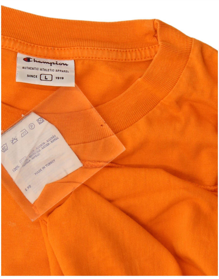 Мужская футболка Champion большого размера из хлопка оранжевого цвета