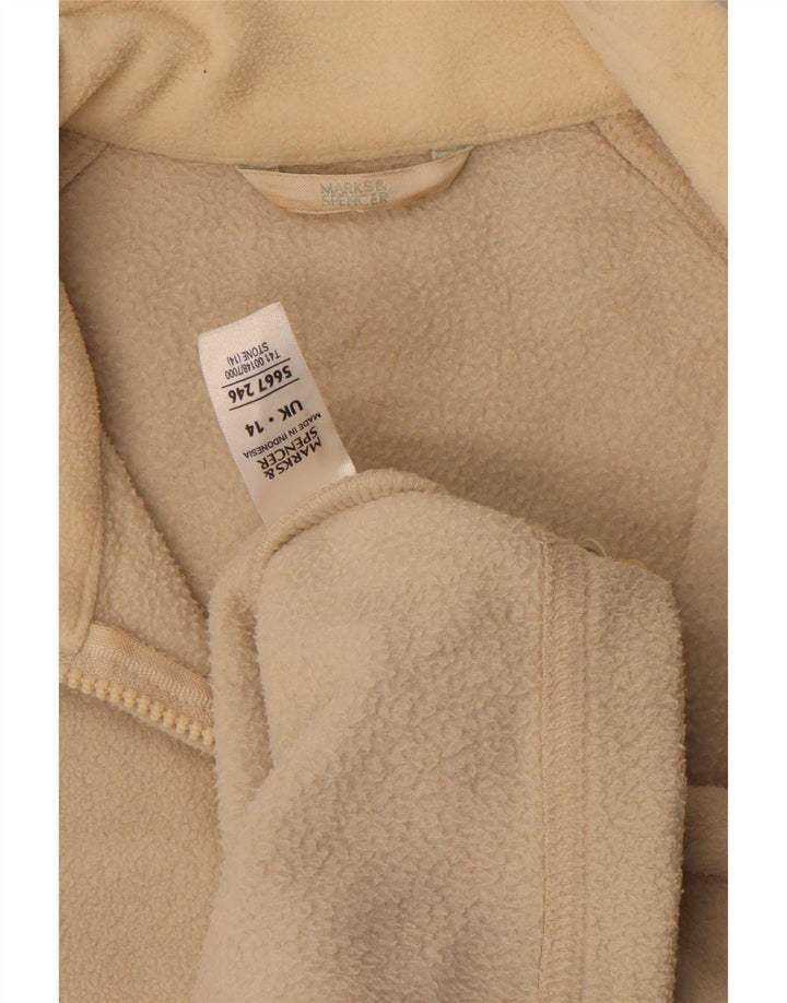 Женская флисовая куртка Marks & Spencer UK 14, большая, бежевая, полиэстер