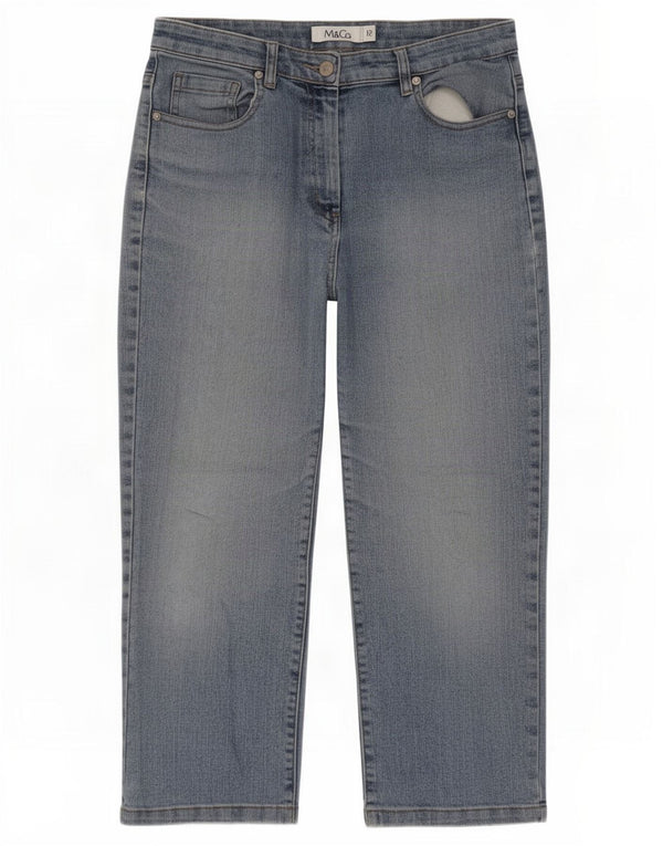 M&Co Женские джинсы-капри UK 12 Medium W28 L22 Синий хлопок