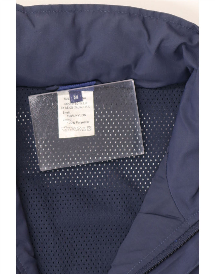 Мужской спортивный костюм ASICS с графическим рисунком, верхняя куртка, средний темно-синий, с цветными блоками