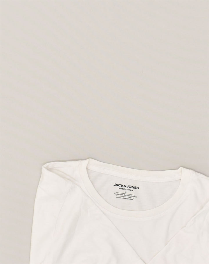 JACK & JONES Womens T-Shirt Top UK 16 Large White Cotton | Vintage Jack & Jones | Thrift | Second-Hand Jack & Jones | Used Clothing | Messina Hembry 
