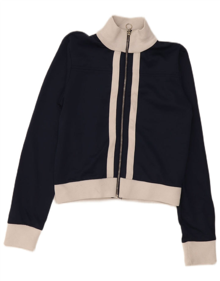 Женский укороченный спортивный костюм Zara UK 14, средний темно-синий с цветными блоками
