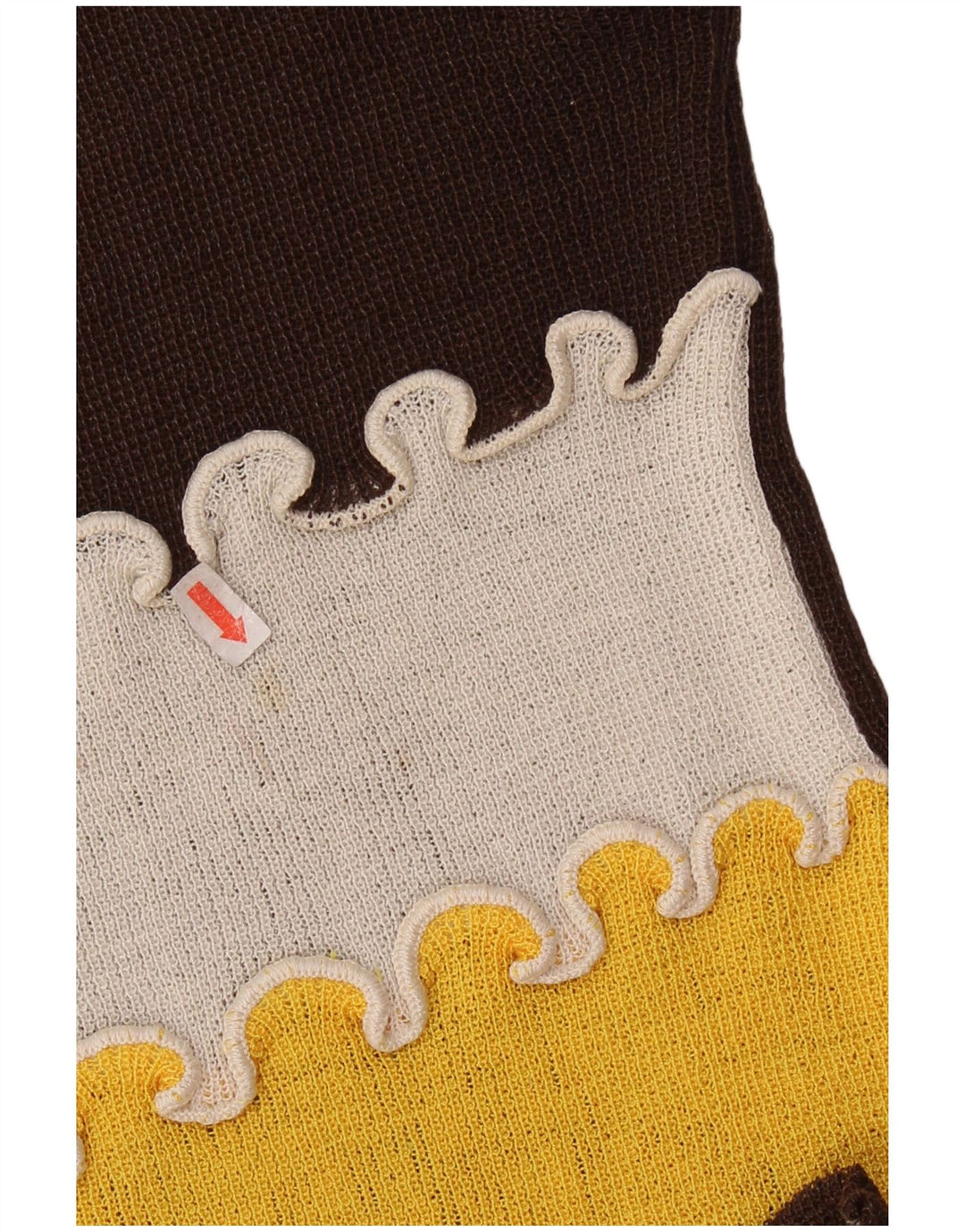 Винтажная женская майка-майка UK 8, маленькая коричневая с цветными блоками