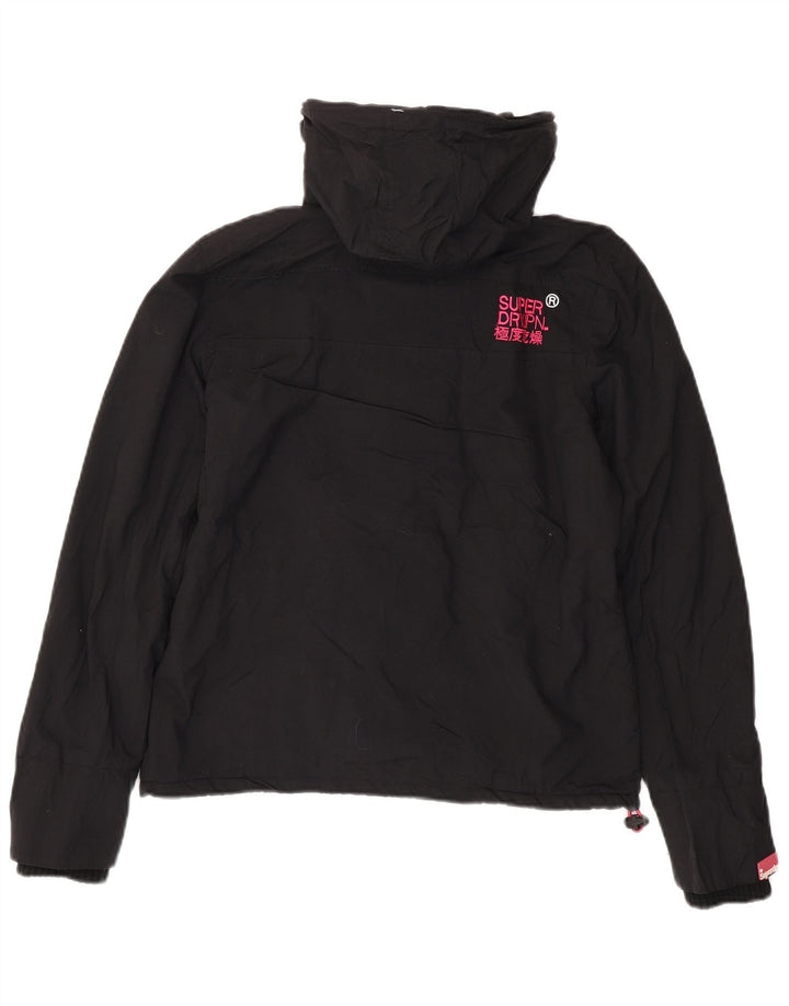 SUPERDRY Женская ветровка с капюшоном UK 14 Средний Черный
