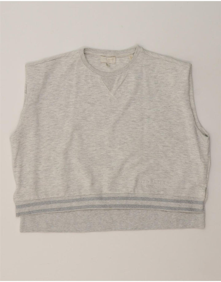 TED BAKER Womens Sleeveless Sweatshirt Jumper Size 4 Large Grey Flecked Vintage Ted Baker and Second-Hand Ted Baker from Messina Hembry 