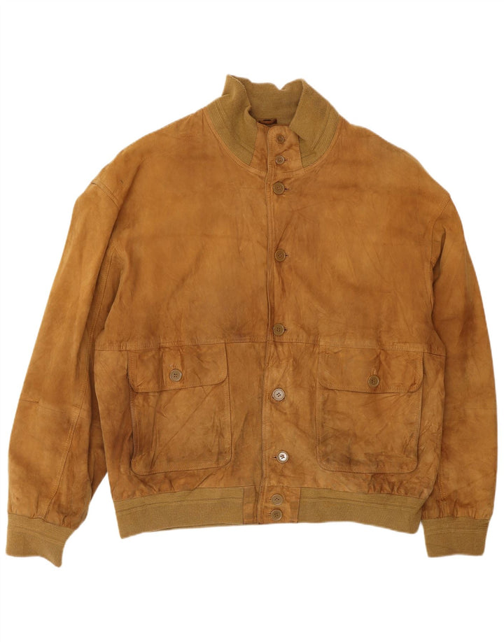 Мужская замшевая куртка Conbipel, размер 58, 2XL, бежевая кожа