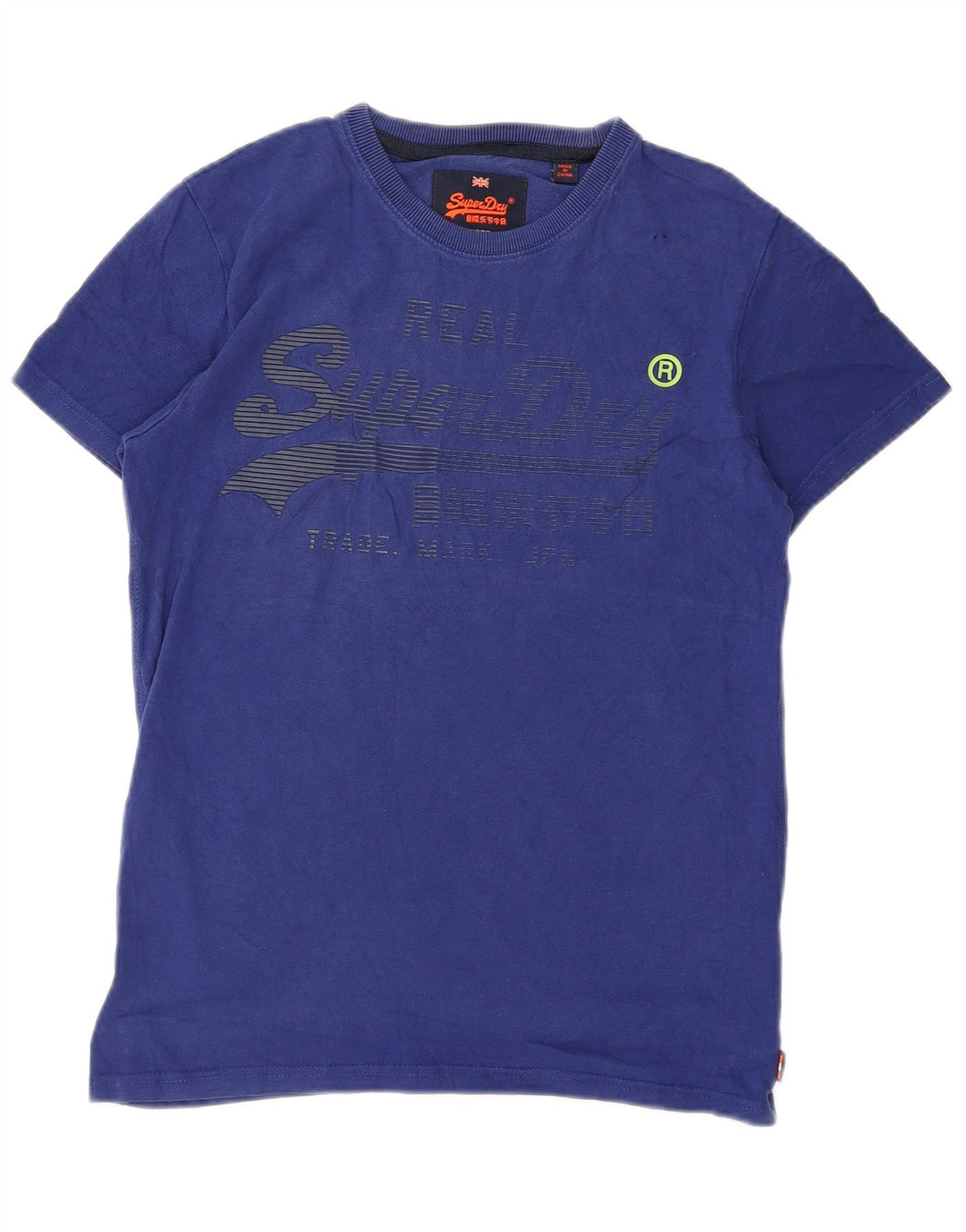 Superdry Мужская футболка с рисунком, маленький синий хлопок