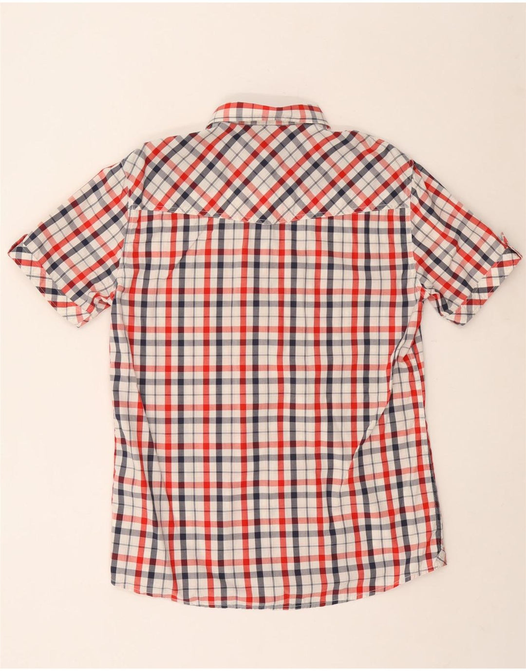 Мужская рубашка Mustang с коротким рукавом XL, разноцветная клетка, хлопок