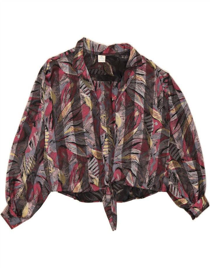 VINTAGE Womens Cardigan Top EU 42 Large Multicoloured Floral Rayon Vintage Vintage and Second-Hand Vintage from Messina Hembry 