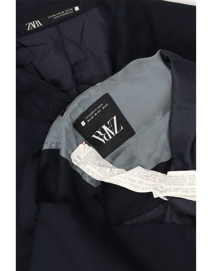 Мужской пиджак Zara на 2 пуговицах EU 56 XL Темно-синий из вискозы