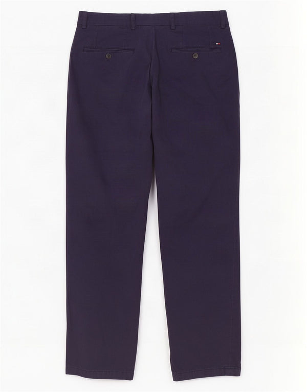 Tommy Hilfiger Мужские прямые брюки чинос W32 L32 Темно-синие хлопковые