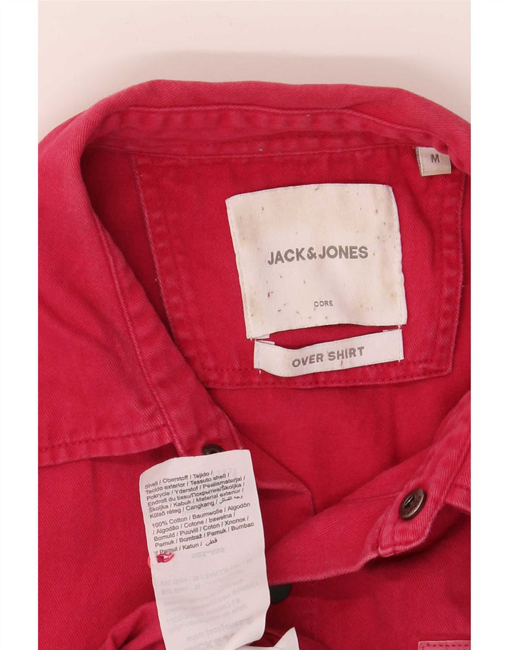 Мужская джинсовая рубашка Jack & Jones из хлопка среднего розового цвета