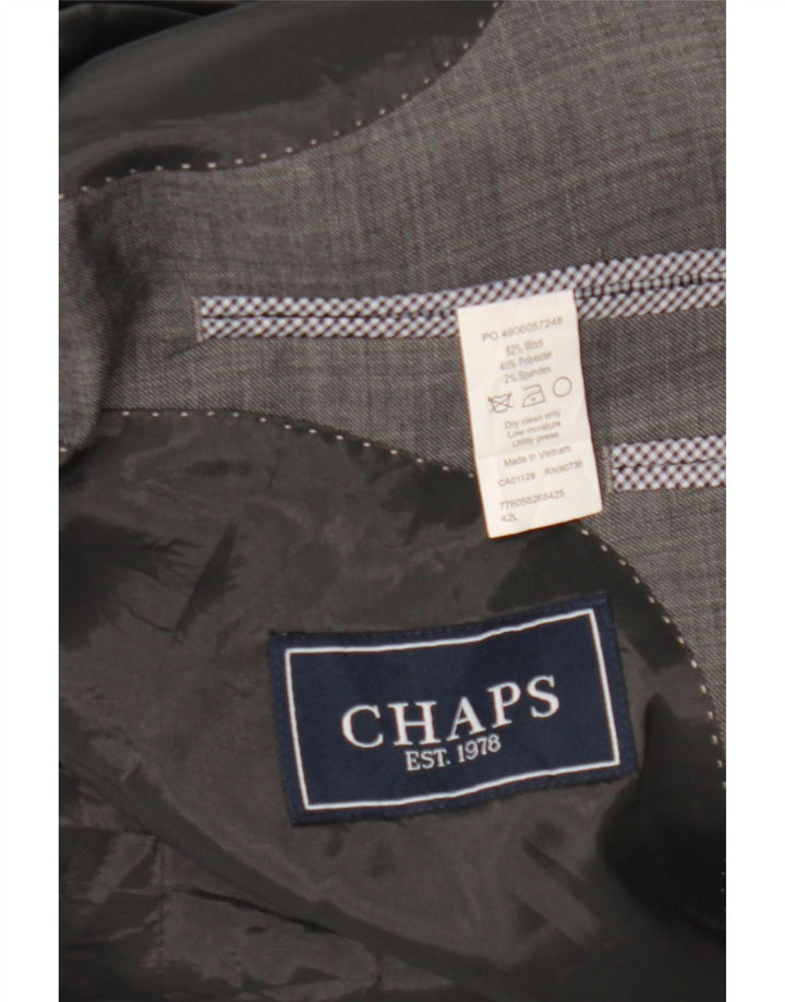Мужской пиджак Chaps на 2 пуговицах, Великобритания, 42 XL, серая шерсть