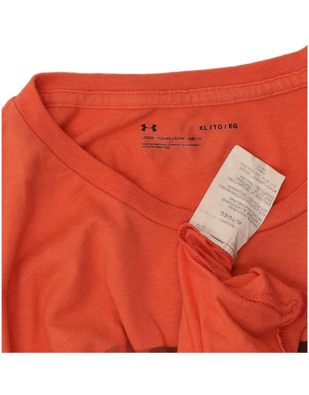 Мужская футболка с рисунком UNDER ARMOR XL, оранжевый хлопок