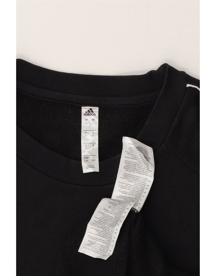 Мужской свитер ADIDAS, большой черный хлопковый джемпер