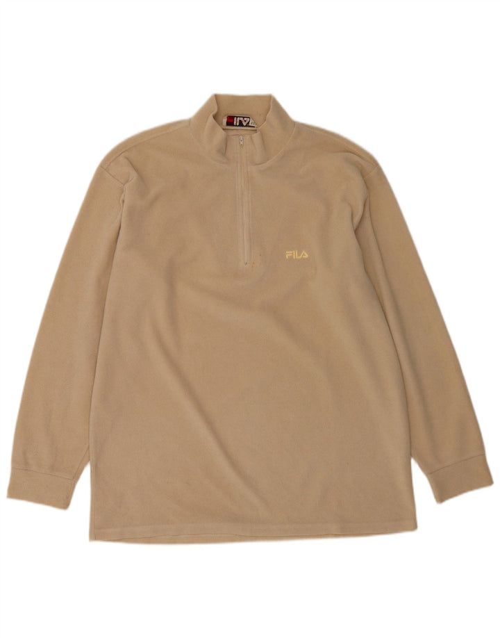 Fila Мужской флисовый джемпер с воротником на молнии 2XL бежевый полиэстер