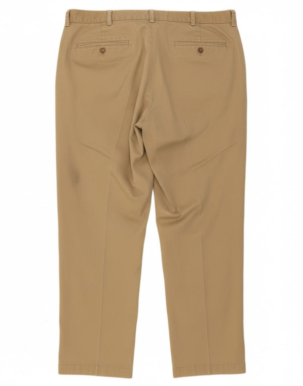 L.L.BEAN Mens Classic Fit Straight Chino Trousers W37 L30 Beige Cotton