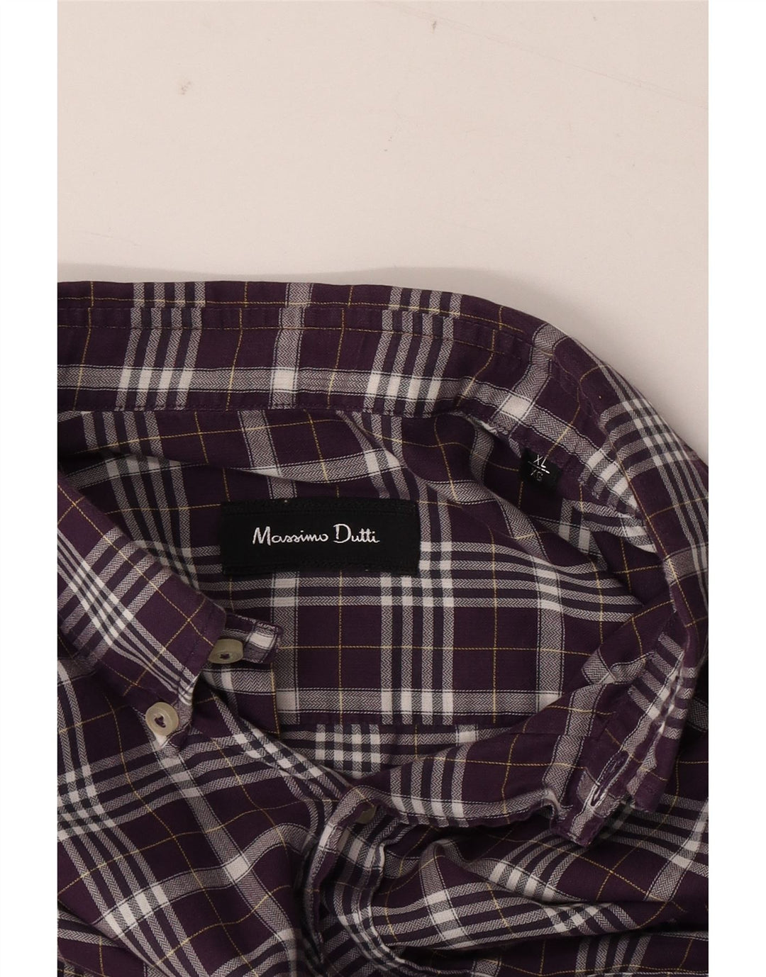 Мужская рубашка Massimo Dutti XL в фиолетовую клетку
