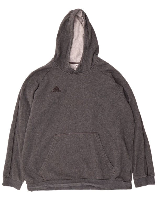 Мужской джемпер с капюшоном Adidas 2XL, серый хлопок