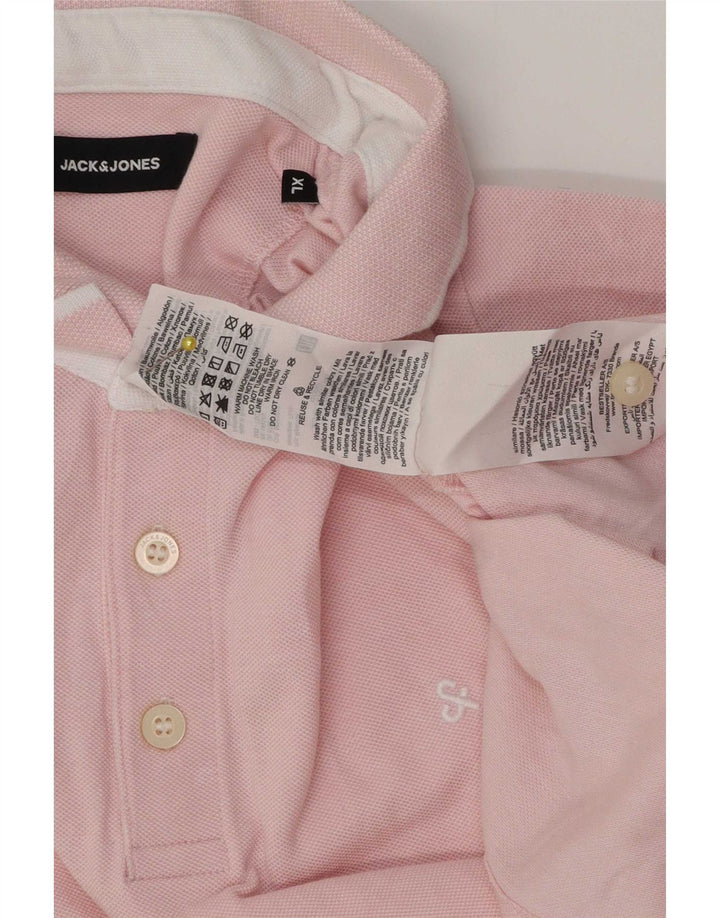 Мужская рубашка поло Jack & Jones XL розовая, хлопок