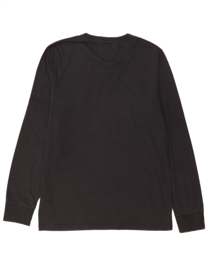 Мужской топ с рисунком Abercrombie & Fitch, маленький черный хлопок с длинными рукавами