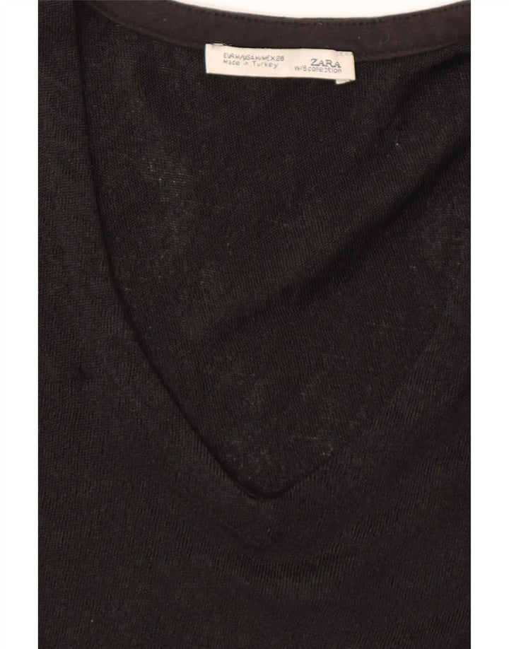 Женский топ Zara «летучая мышь» с длинным рукавом UK 14, средний черный