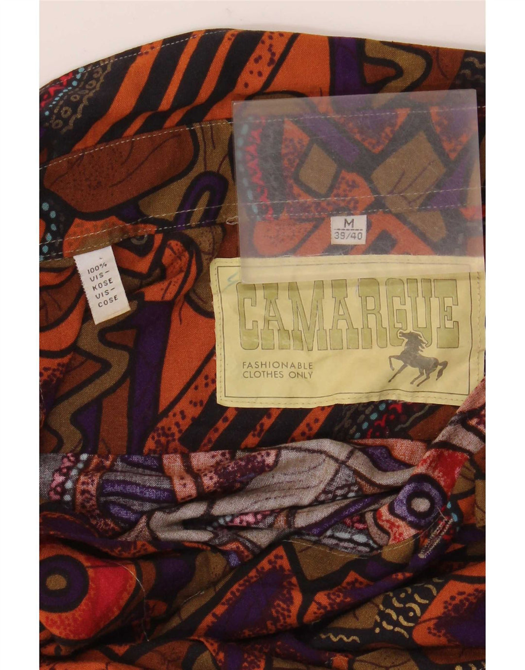 Мужская рубашка Camargue с абстрактным узором, размер 39/40, средняя, разноцветная