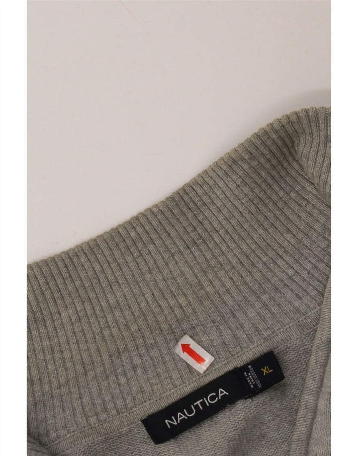 Мужской джемпер NAUTICA с воротником на молнии, XL, серый хлопок с узором аргайл/ромб