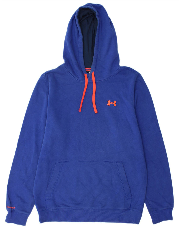Мужской джемпер с капюшоном UNDER ARMOR, хлопок среднего синего цвета