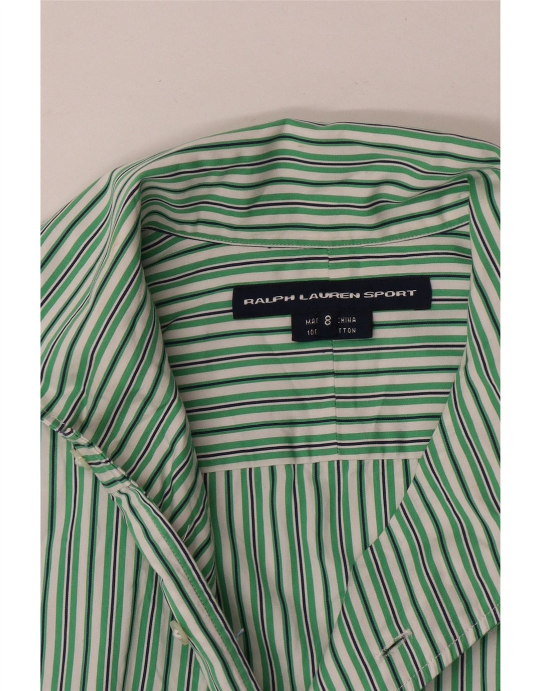 Женская рубашка Ralph Lauren US 8, хлопковая средняя зеленая полоска