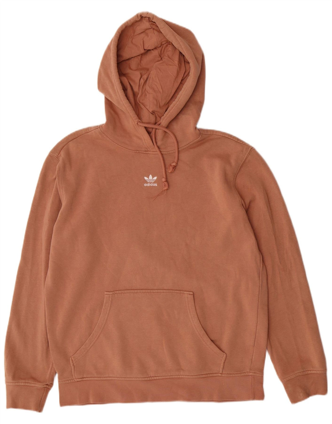 Женский джемпер с капюшоном Adidas UK 12/14, средний коричневый, хлопок